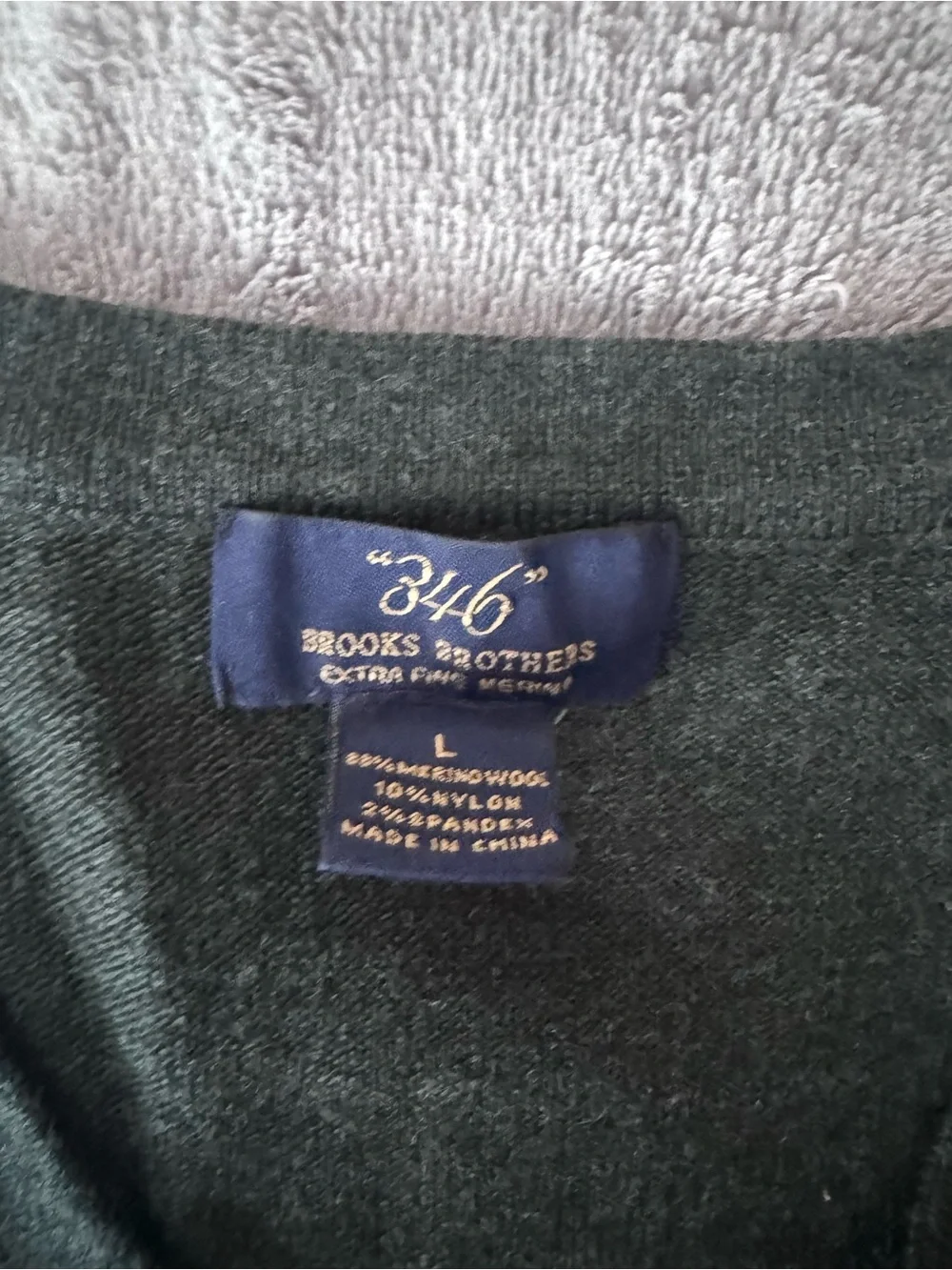 Brooks Brothers Dark Green V-Neck Sweater